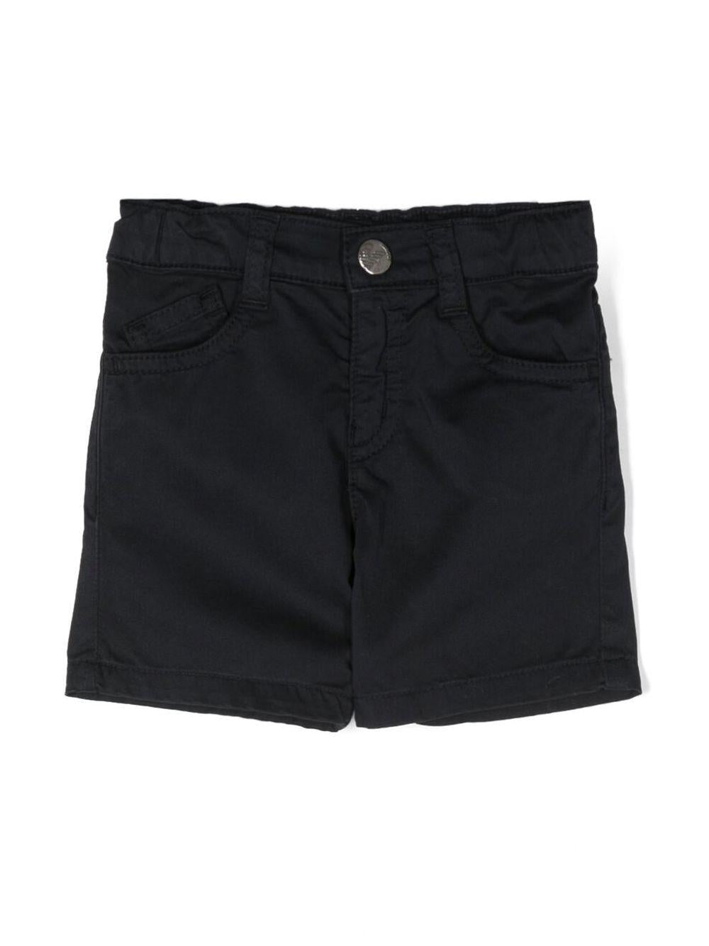Shorts per neonato Emporio Armani Kids blu con bottoni con logo inciso 8NHS01 4N7LZ 0920 EMPORIO ARMANI KIDS