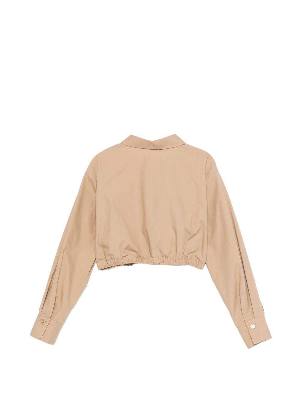 Camicia per bambina Pinko Kids beige con logo ricamato sul davanti KFCA0330CA029 6023 PINKO KIDS