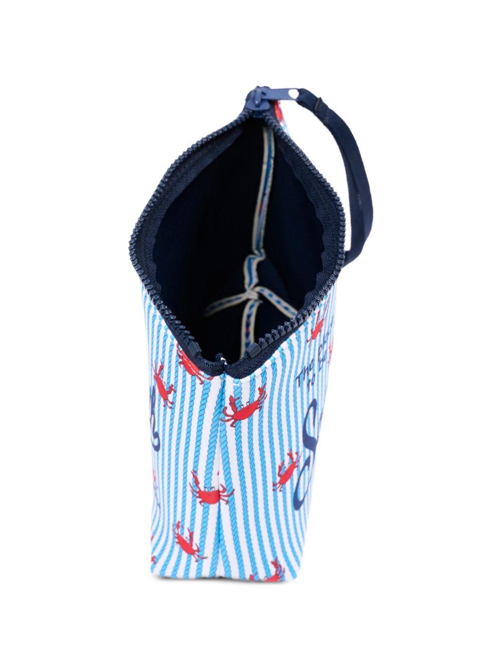 Pochette Aline MC2 Saint Barth bianca e azzurra con stampa granchio ALIN001 00762L MC2 ST. BARTH KIDS