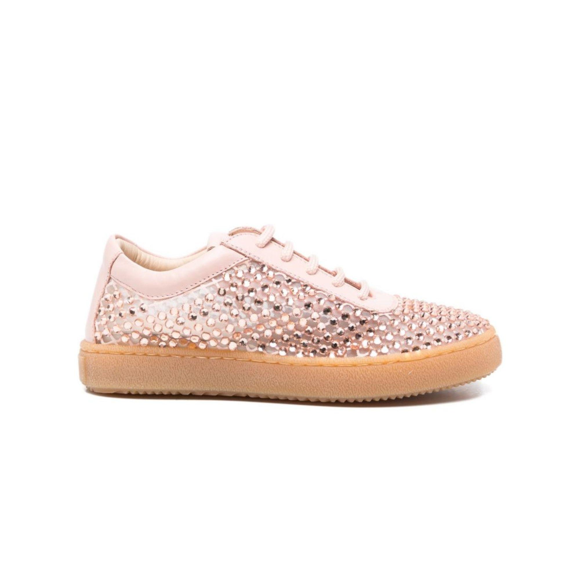 Sneakers per bambina Florens rosa chiaro con lacci impreziositi F1253 2/2 CIPRIA FLORENS KIDS