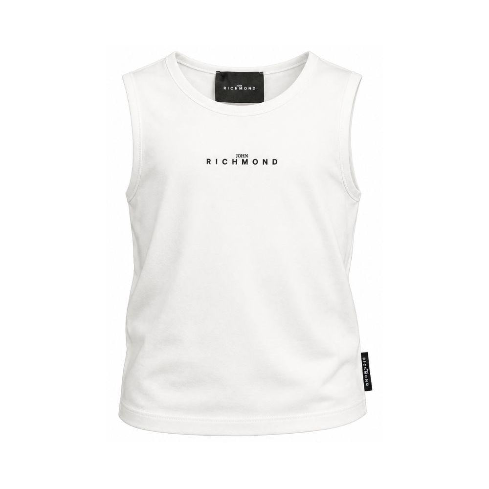 Canotta per bambina John Richmond Junior bianca con dettaglio logo RGP26004CN OFF-WHITE JOHN RICHMOND KIDS
