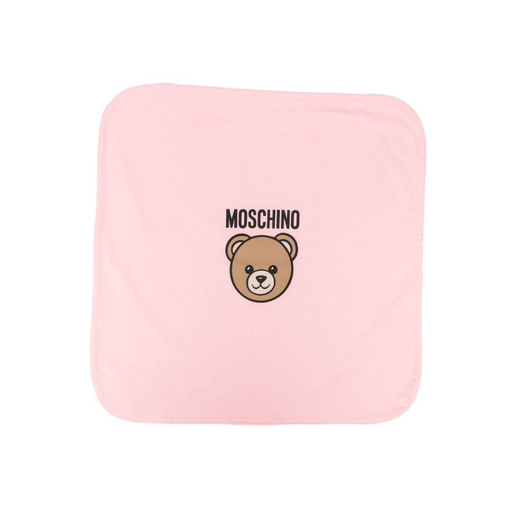 Coperta per neonata Moschino Kids rosa con stampa Teddy Bear MUB00MLCA19 50209 MOSCHINO KIDS