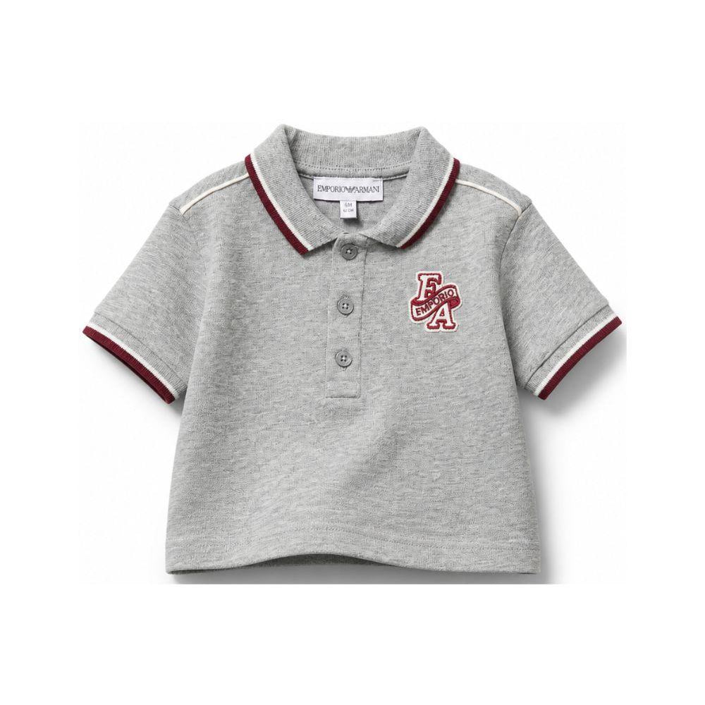 Polo per neonato Emporio Armani Kids grigia con patta logo sul petto EB001452 AF13715 O8042 EMPORIO ARMANI KIDS