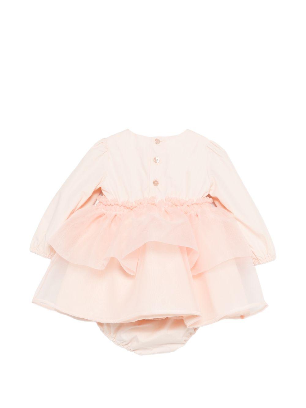 Abito per neonata Elisabetta Franchi La Mia Bambina rosa con ruches ENAB0760CA235 C036 ElISABETTA FRANCHI KIDS