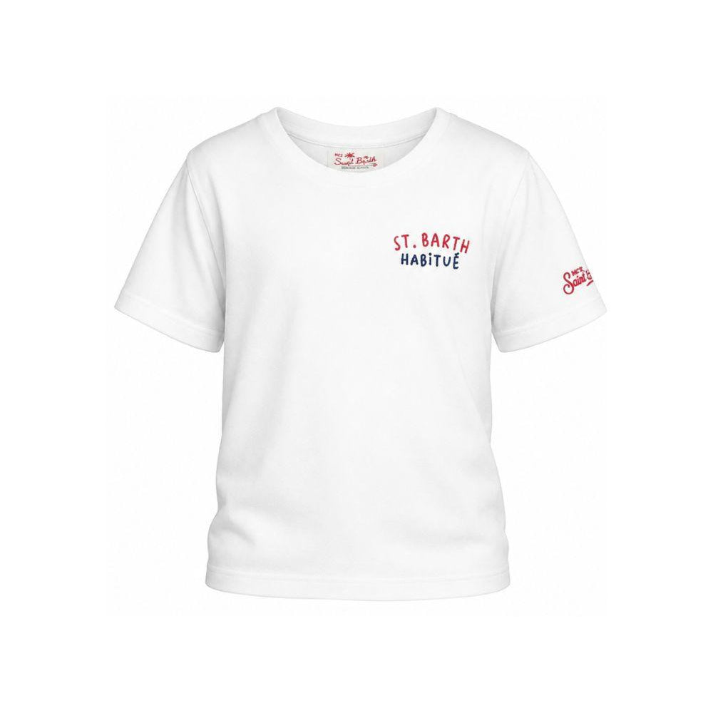 T-shirt per bambino MC2 Saint Barth Kids bianca con dettaglio ricamato PRL0001 00320L MC2 ST. BARTH KIDS