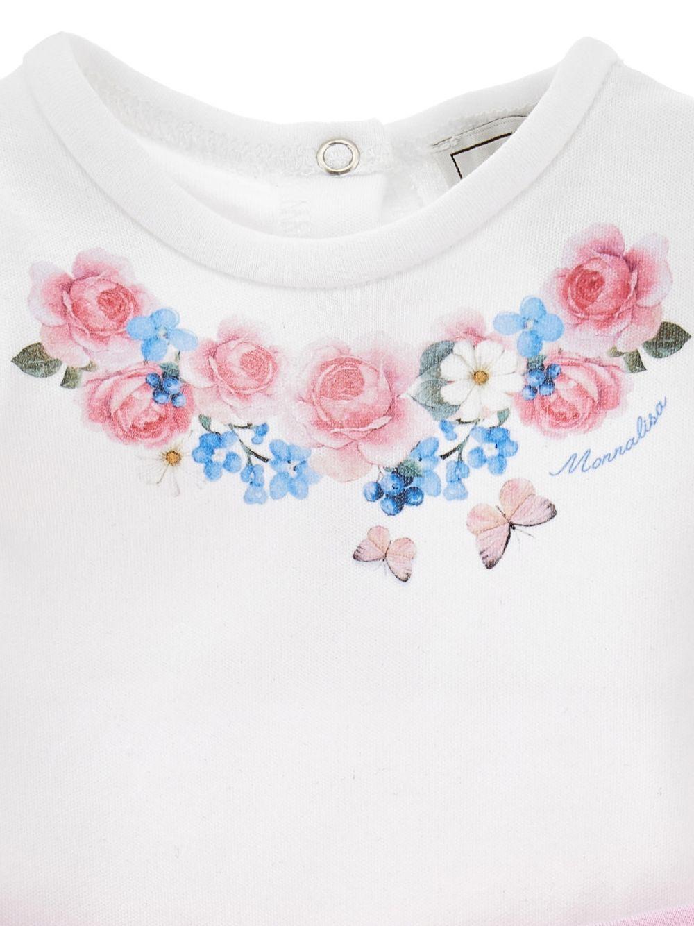 Set abito per bambina Monnalisa bianco con stampa a fiori 35G507 7000 9990 MONNALISA KIDS