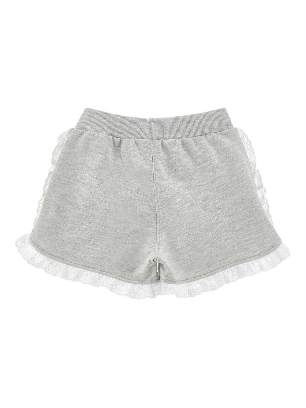Shorts per bambina Monnalisa grigi con stampa grafica cagnolino 19G410 7031 0032 MONNALISA KIDS