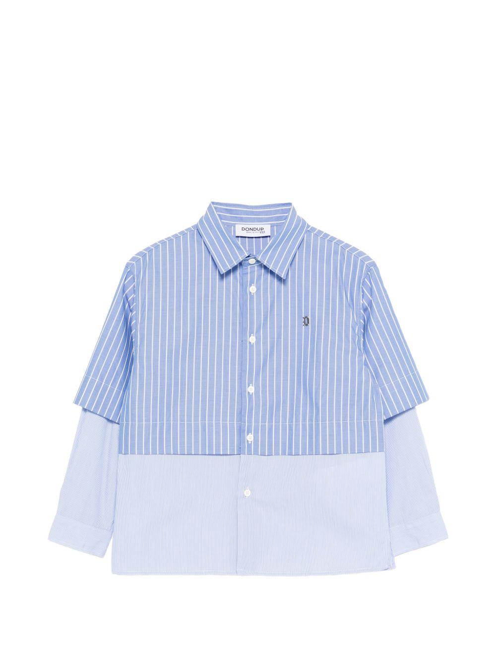 Camicia per bambino DONDUP Kids azzurra con design a righe DMCA0490CR016 D128 DONDUP KIDS