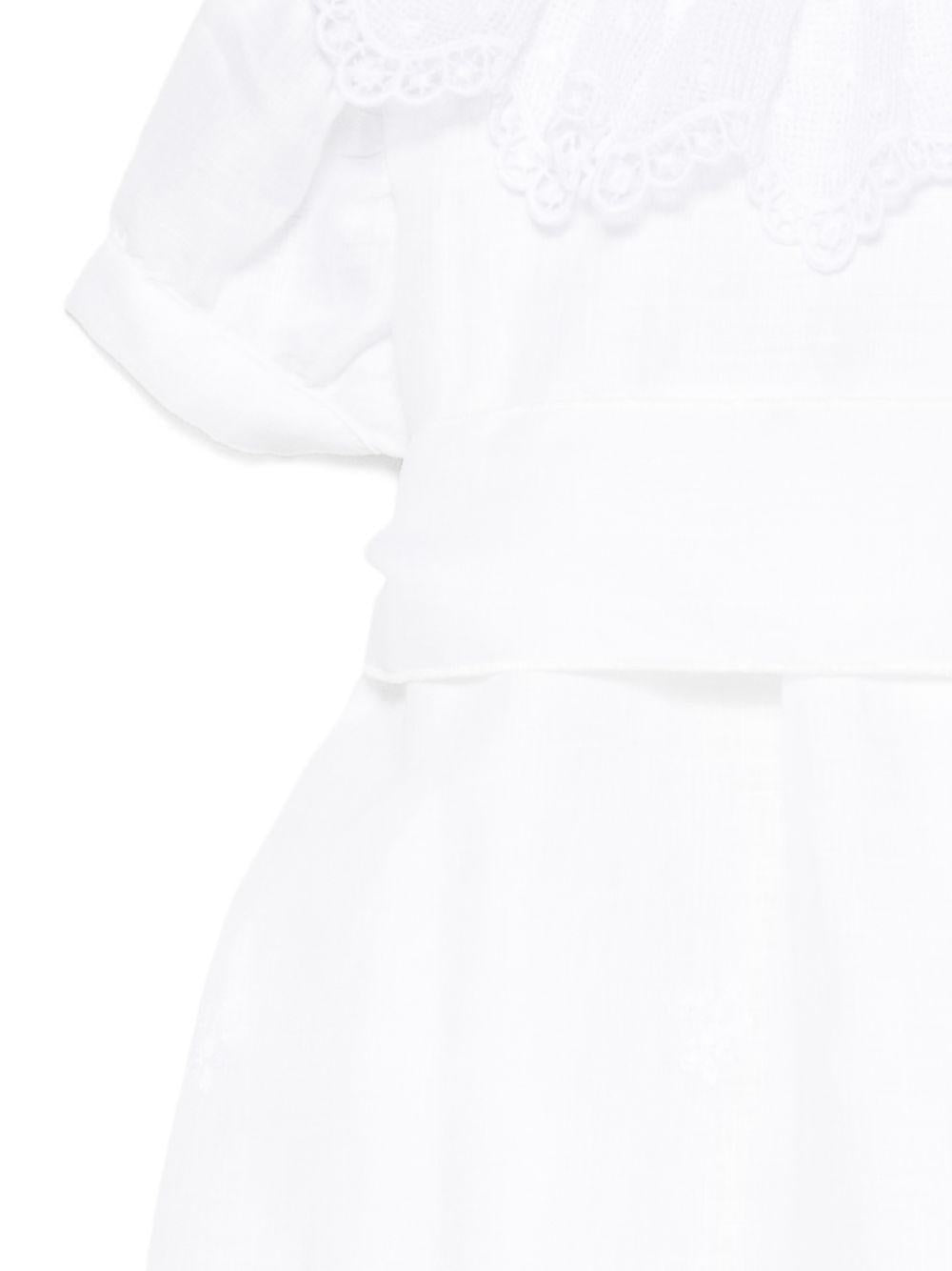 Abito per neonata Jesurum bianco con dettagli in pizzo sangallo REZZONICO C/COLLO BIANCO JESURUM