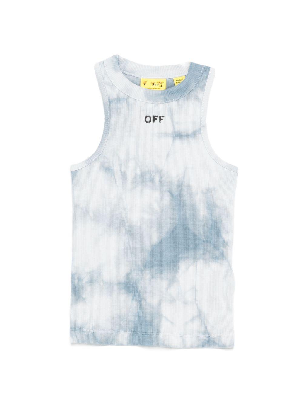 Canotta per bambina Off White Kids multicolore con effetto tie-dye 44GAD009S26J001 451 OFF WHITE KIDS