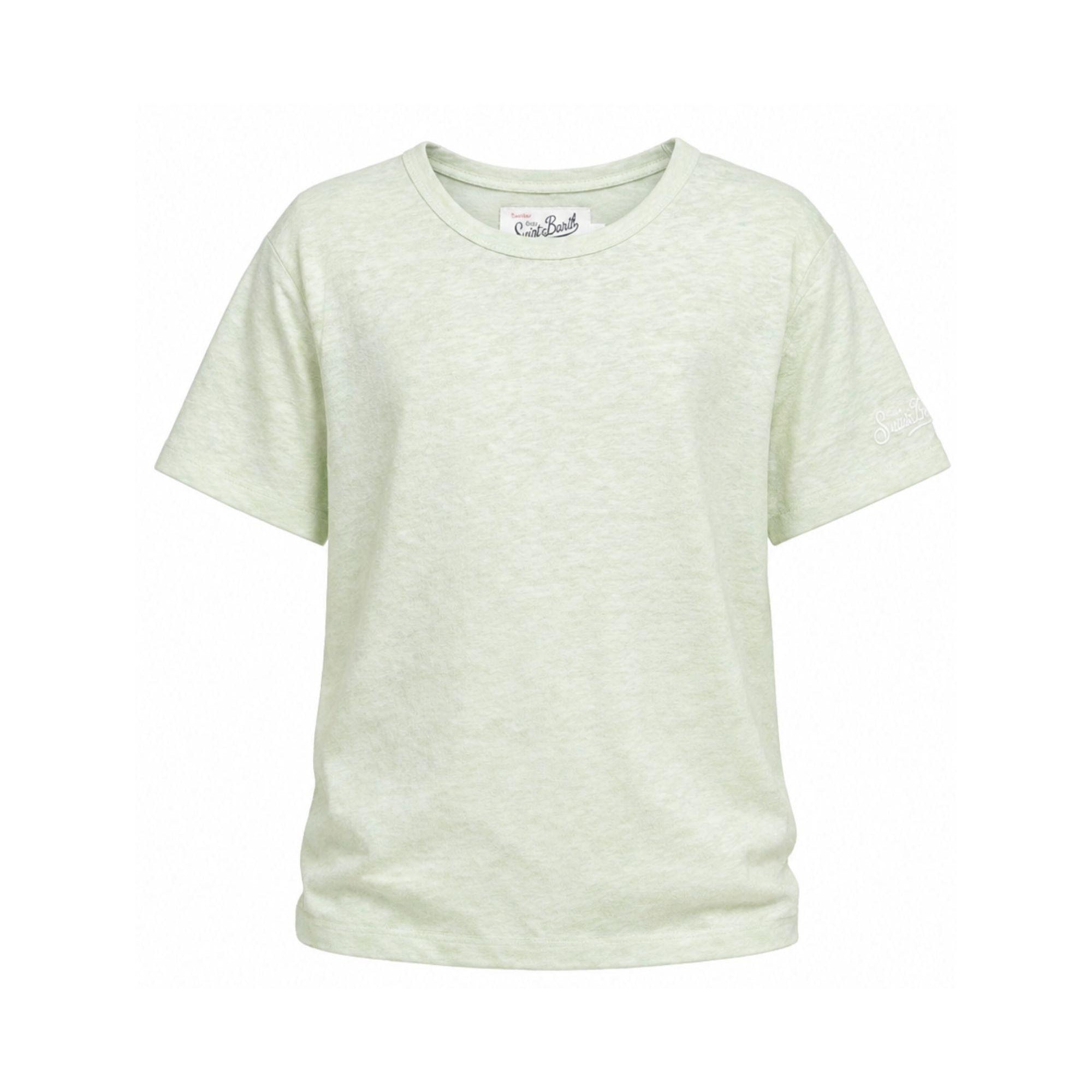 T-shirt per bambini MC2 Saint Barth Kids verde con logo sulla manica ALE0002 01141L MC2 ST. BARTH KIDS