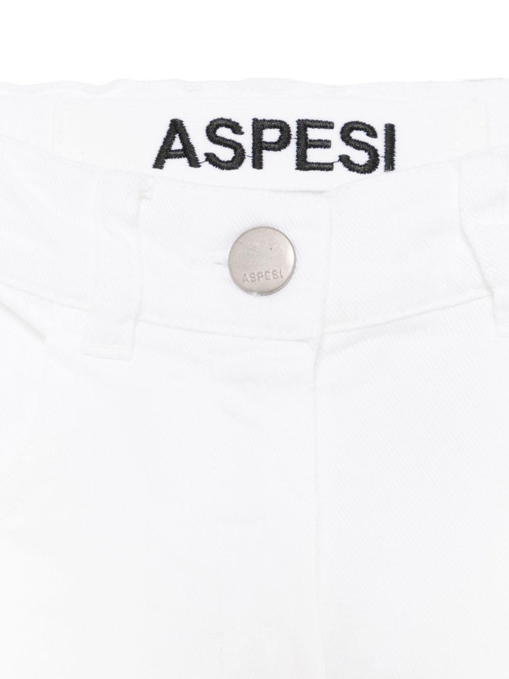 Jeans dritti per bambina Aspesi Kids bianco con passanti S25059PLC6060 010 ASPESI