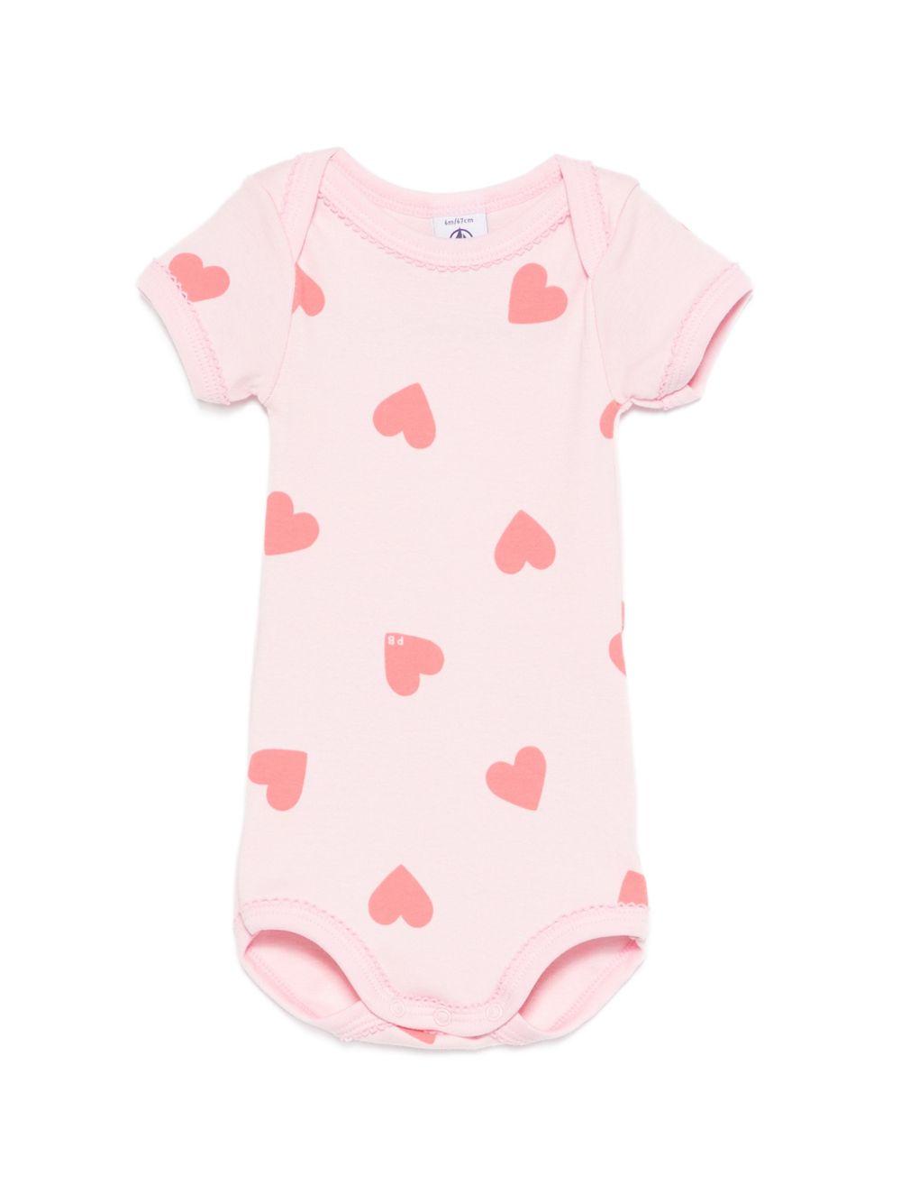 Set di tre tutine per neonata Petit Bateau rosa con design diversi A0FOK 00 PETIT BATEAU