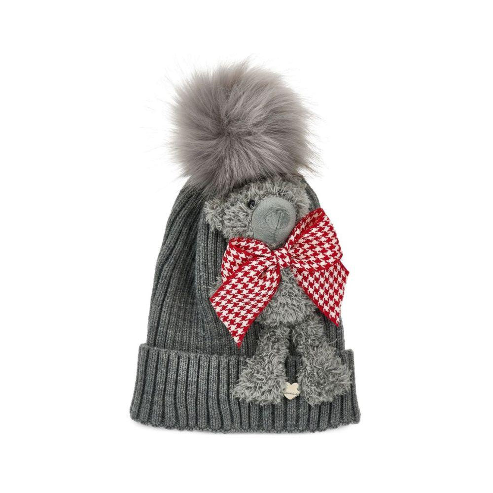 Cappello per bambina Monnalisa Kids grigio con orsetto 19H009 8064 0031 MONNALISA KIDS