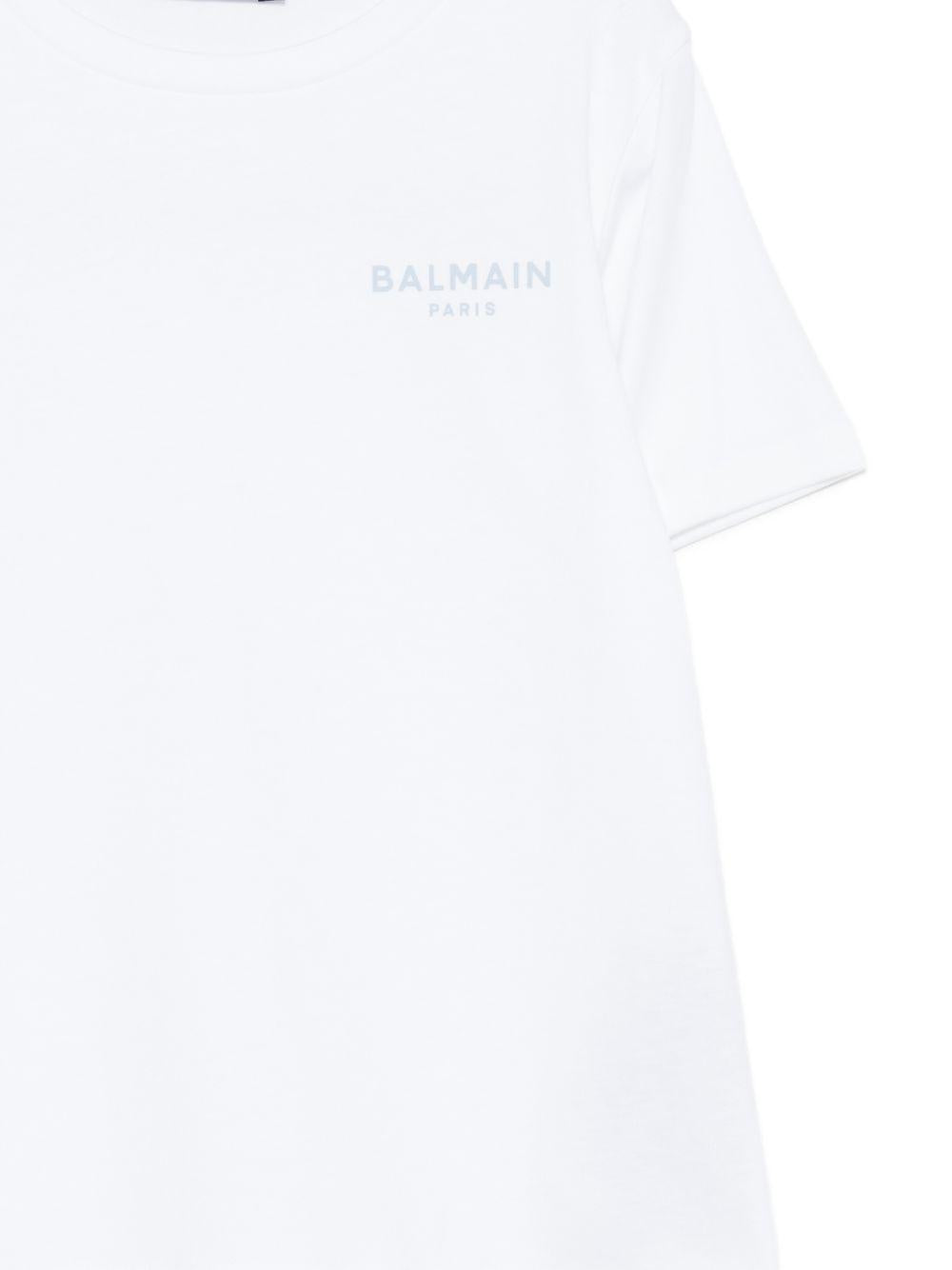 T-shirt per bambino Balmain Kids bianca con logo sul davanti BY8R31 Z3672 100CE BALMAIN KIDS