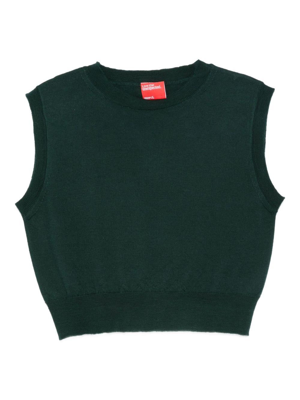 Top smanicato per donna Merci verde con scollo rotondo W207 FOREST MERCI