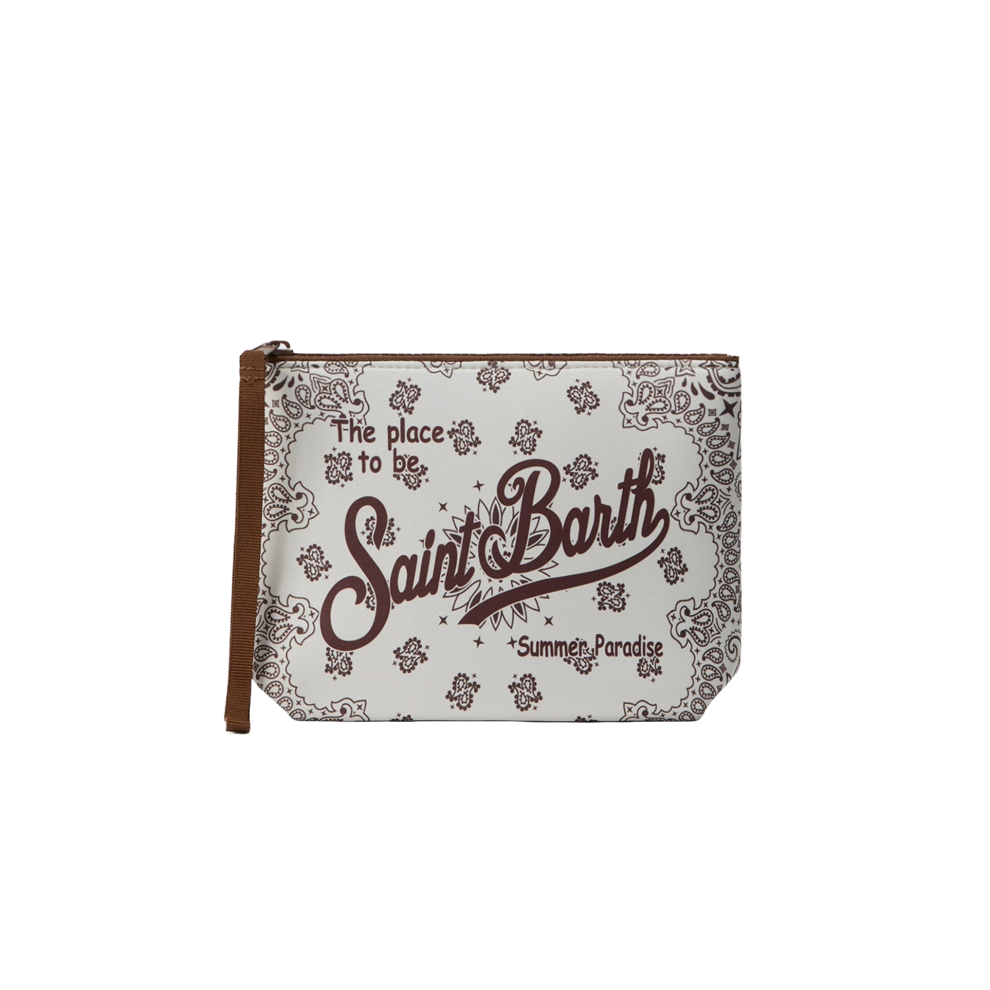 Pochette Aline "Bandana Round 10" MC2 Saint Barth beige con stampa bandana all-over ALIN001 03131L MC2 ST. BARTH KIDS