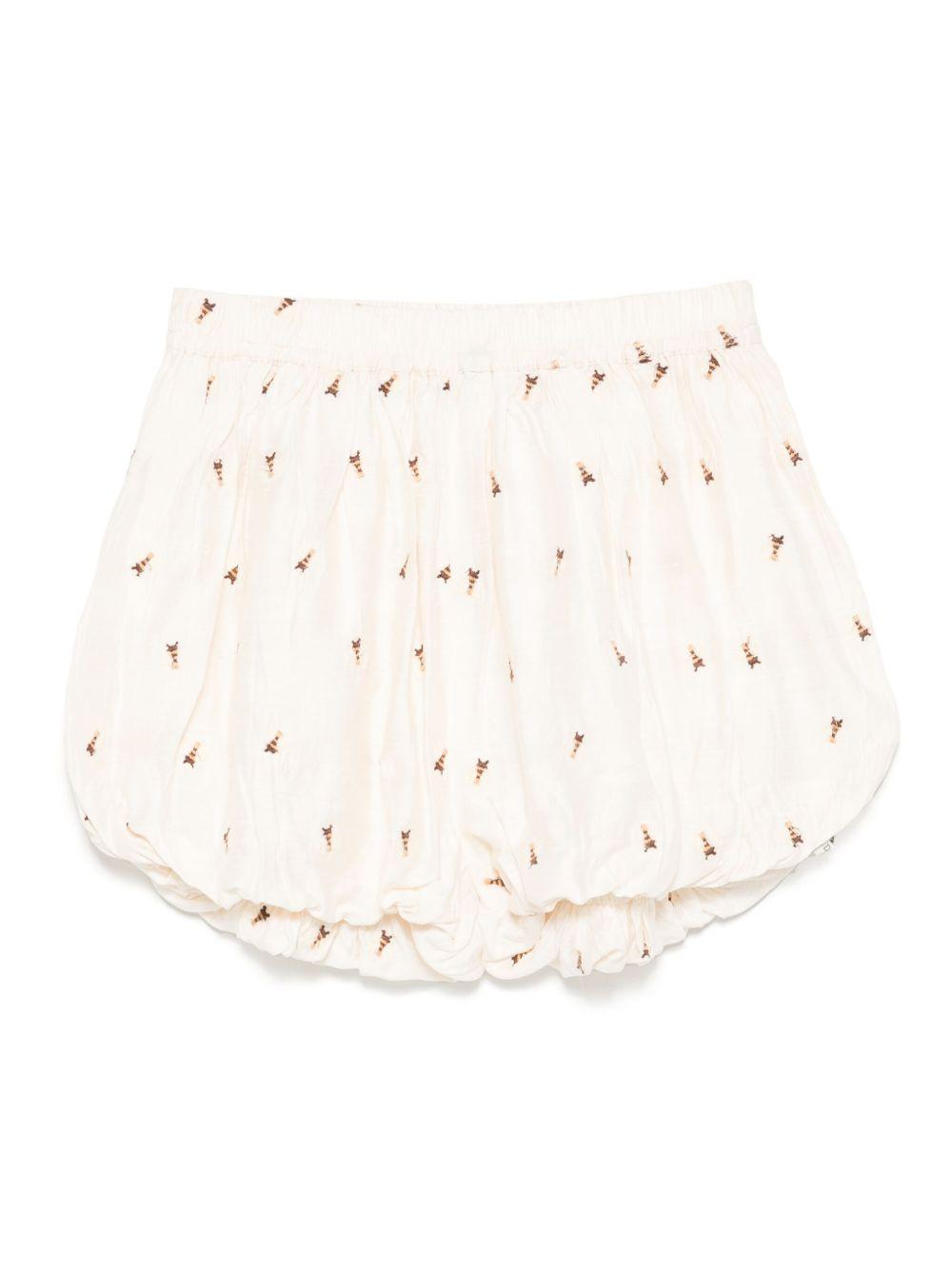 Shorts per bambina Donsje Wiepp beige con dettaglio con ricamo ad ape 4098501 00003 DONSJE