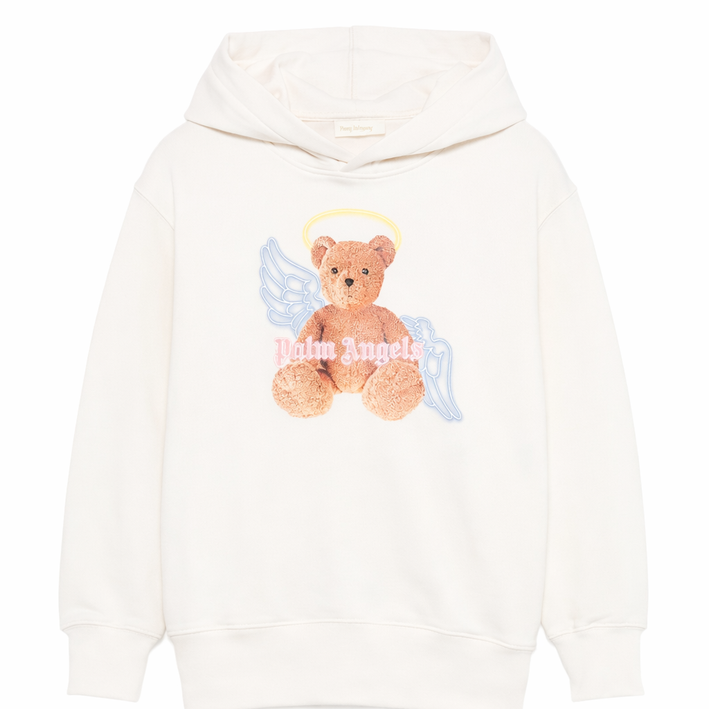 Felpa per bambina Palm Angels Kids bianca con stampa grafica PGBB015S26FLE001 002 PALM ANGELS KIDS