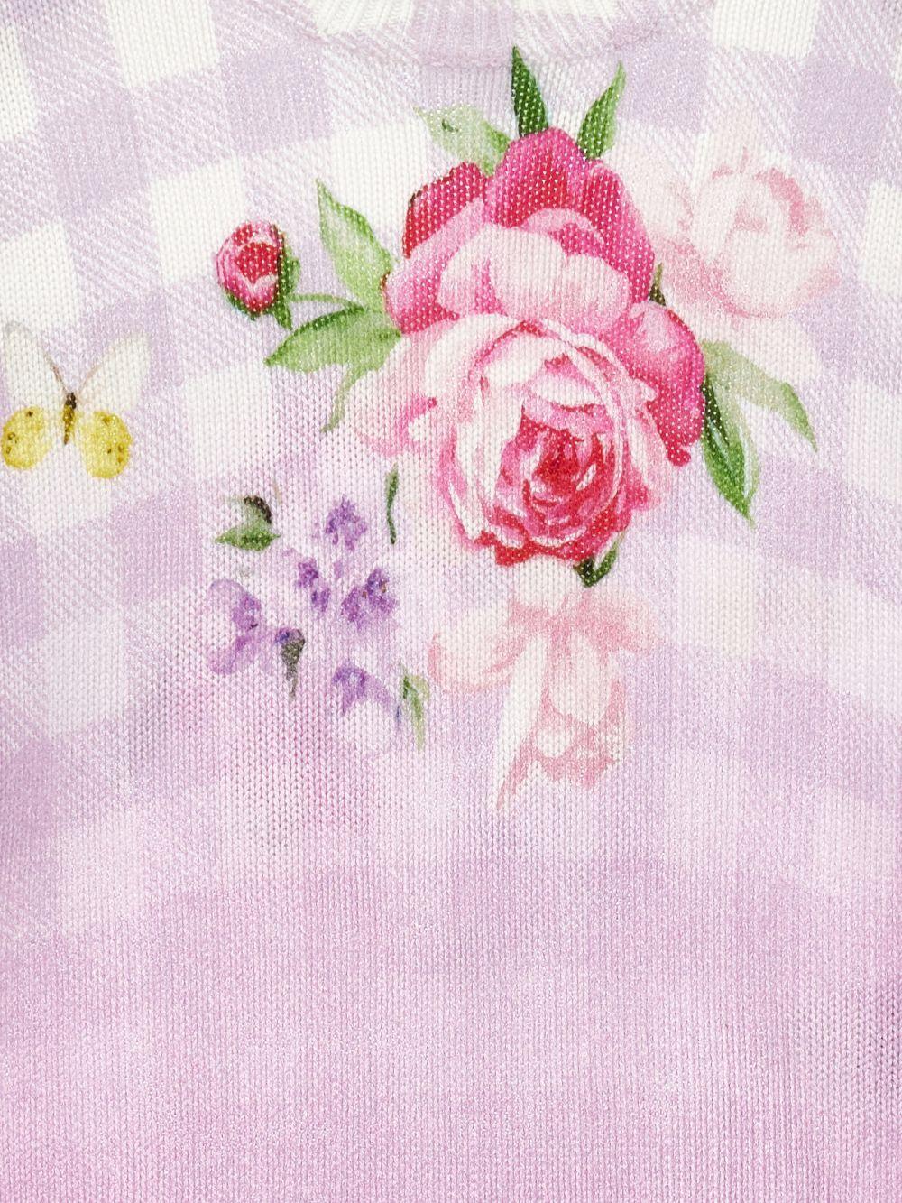 Maglione per bambina Monnalisa rosa a quadretti 19G601 7035 0065 MONNALISA KIDS