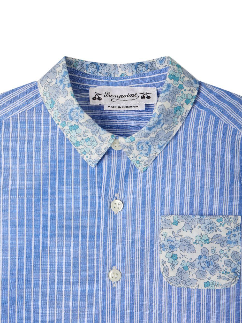 Camicia per neonato Bonpoint Fredy azzurro con motivo gessato S05YSHW00010 215 BONPOINT