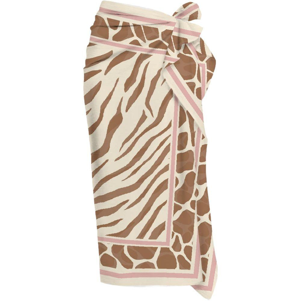 Pareo Thaiti per donna MC2 Saint Barth animalier con dettagli rosa TAIT001 09738L MC2 ST. BARTH