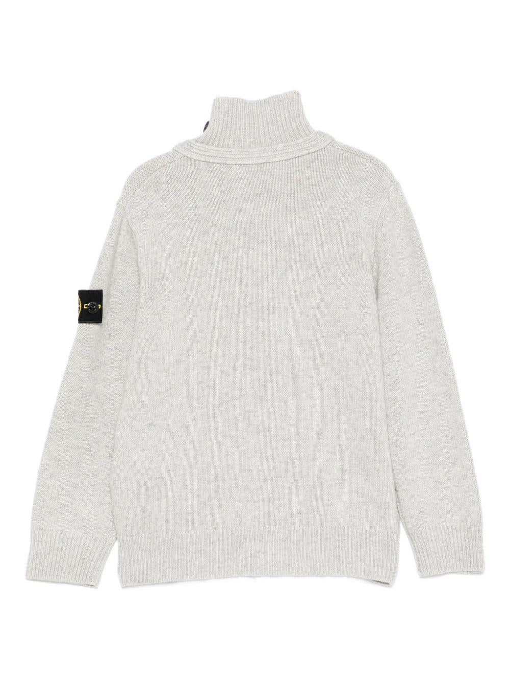 Cardigan per bambino Stone Island Junior grigio a collo alto con bottoni L2S165100003S00M1 V0M64 STONE ISLAND KIDS