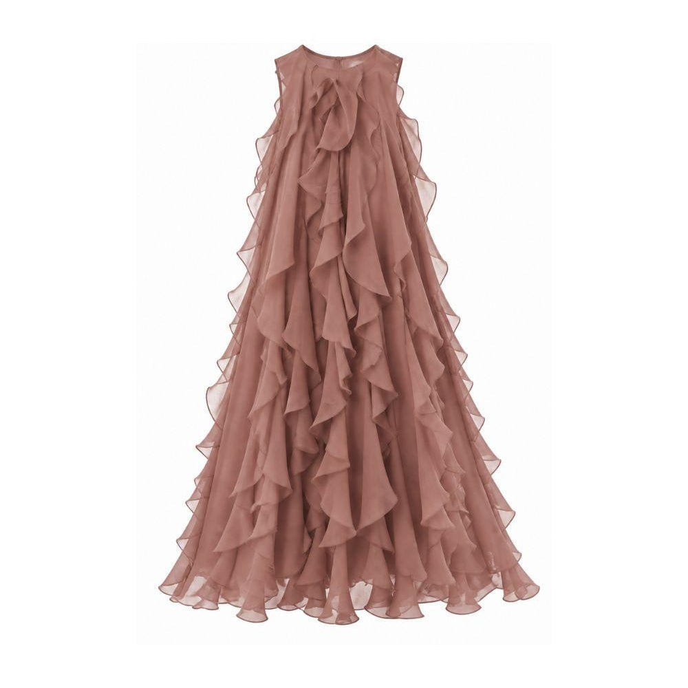 Abito per bambina Maison Ava Kids rosa con design drappeggiante MA SS26 GC25 PINK MAISON AVA KIDS