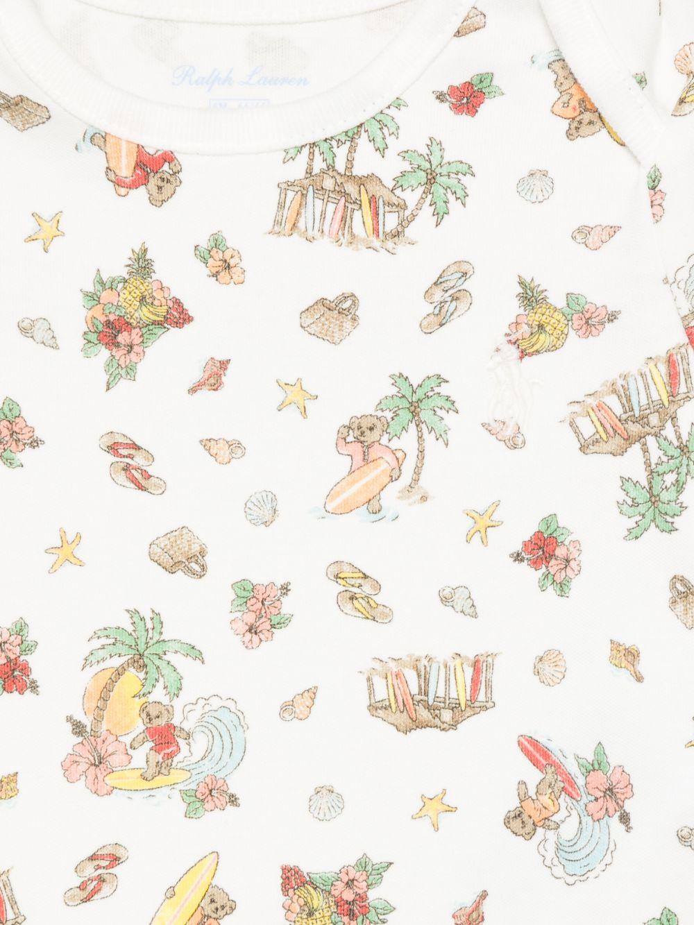 Set di due body per neonato Polo Ralph Lauren Kids bianco con stampa grafica 320B14126 001 Ralph Lauren kids