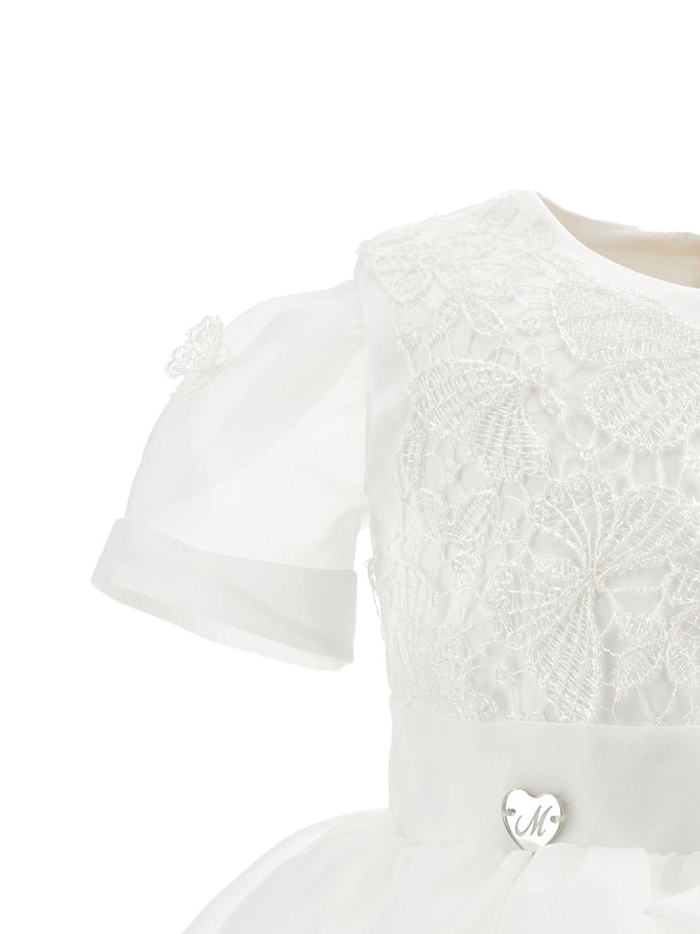 Abito per neonata Monnalisa bianco con dettaglio con fiocco 73G902 7112 0001 MONNALISA KIDS