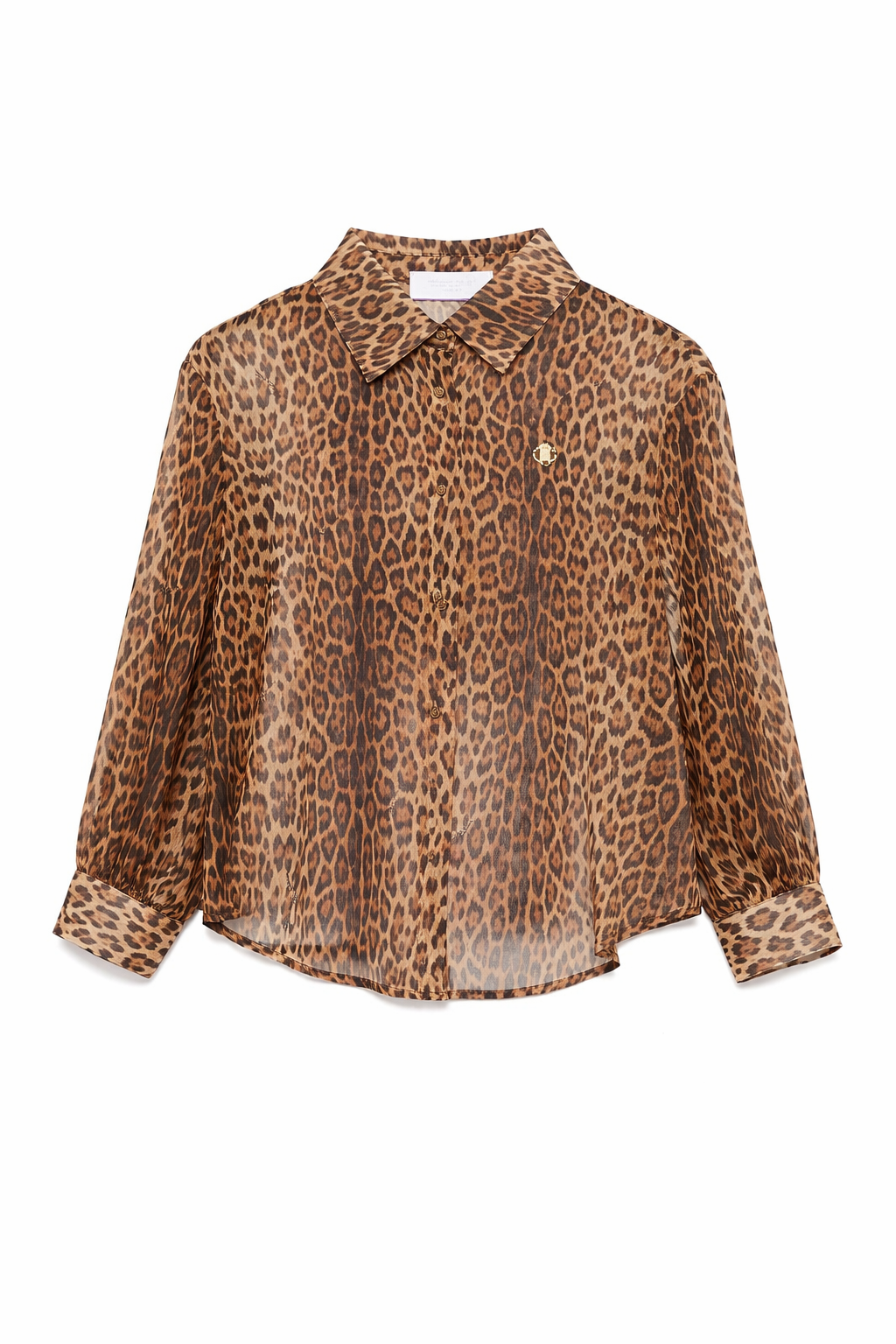 Camicia per bambina Roberto Cavalli Kids animalier con placca con logo sul davanti CGP26160CA MACULA N.H. ROBERTO CAVALLI KIDS