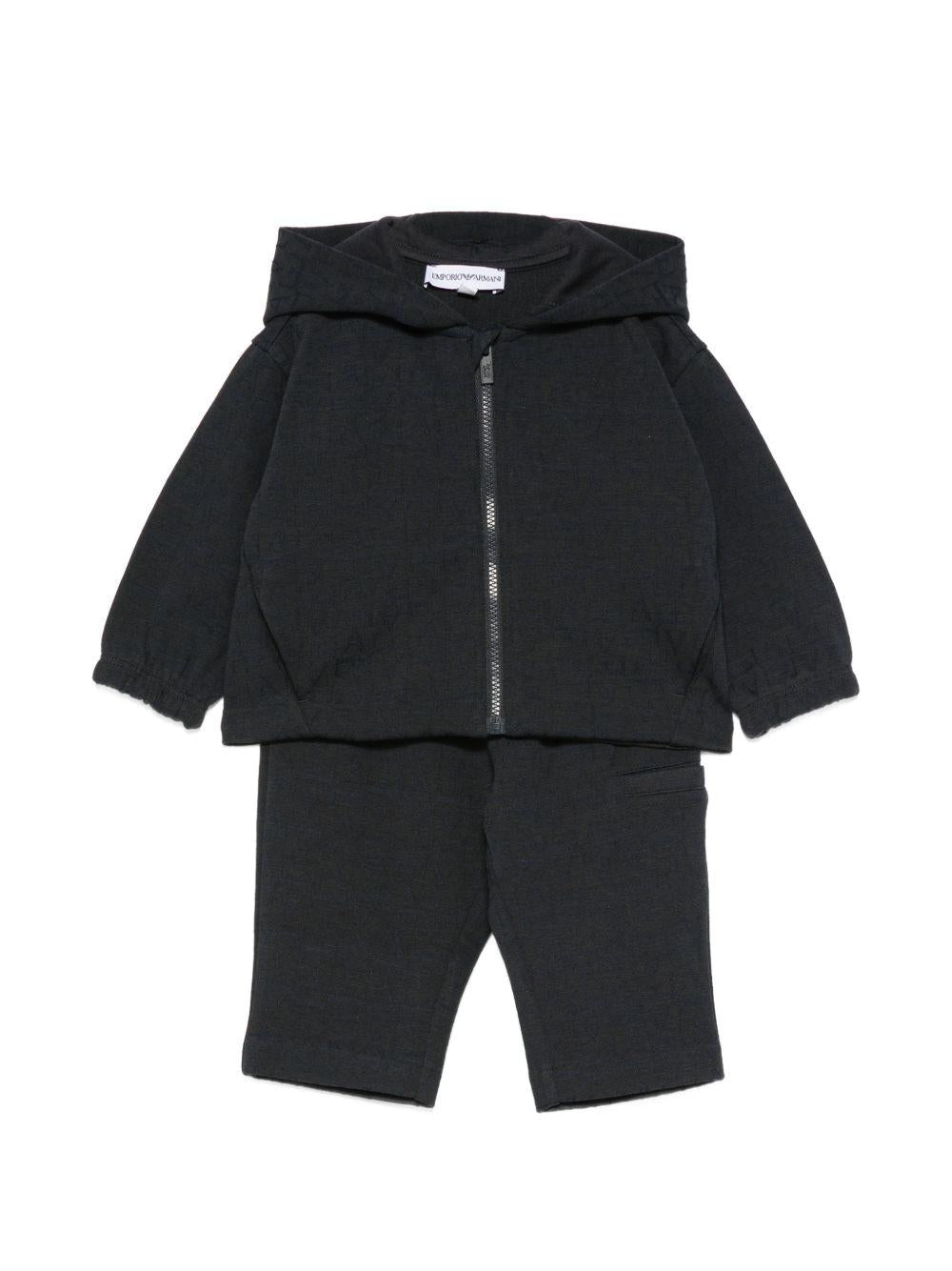 Tutina per neonato Emporio Armani Kids blu scuro con cappuccio classico EB001479 AF20698 UB118 EMPORIO ARMANI KIDS