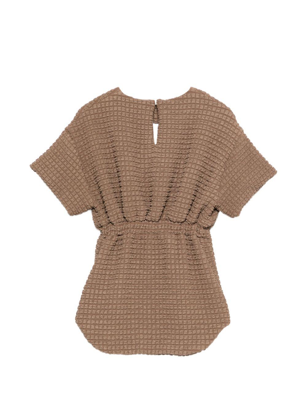 Abito per ambina Douuod Kids marrone con scollo rotondo DY1B31 U0267 334 DOUUOD KIDS