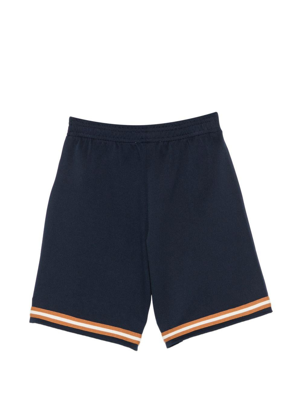 Shorts per bambino Versace Kids blu con logo ricamato 10249331A18117 2U8J0 VERSACE KIDS
