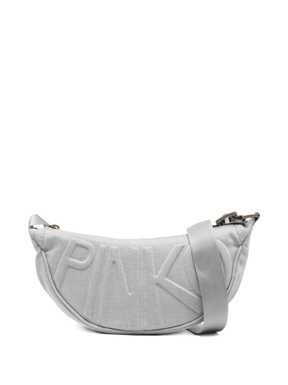Borsa a tracolla per bambina Pinko Kids grigia con logo in rilievo KFBO002CDS058 D811 PINKO KIDS