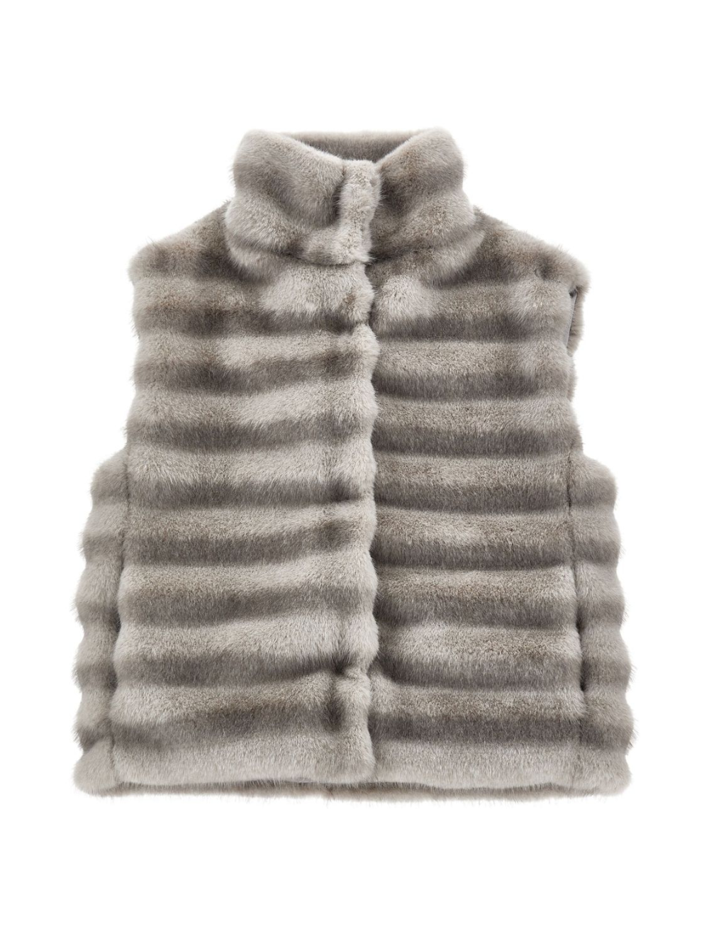 Gilet in eco-pelliccia per bambina Monnalisa grigio effetto volpe 17F108 6032 0032 MONNALISA