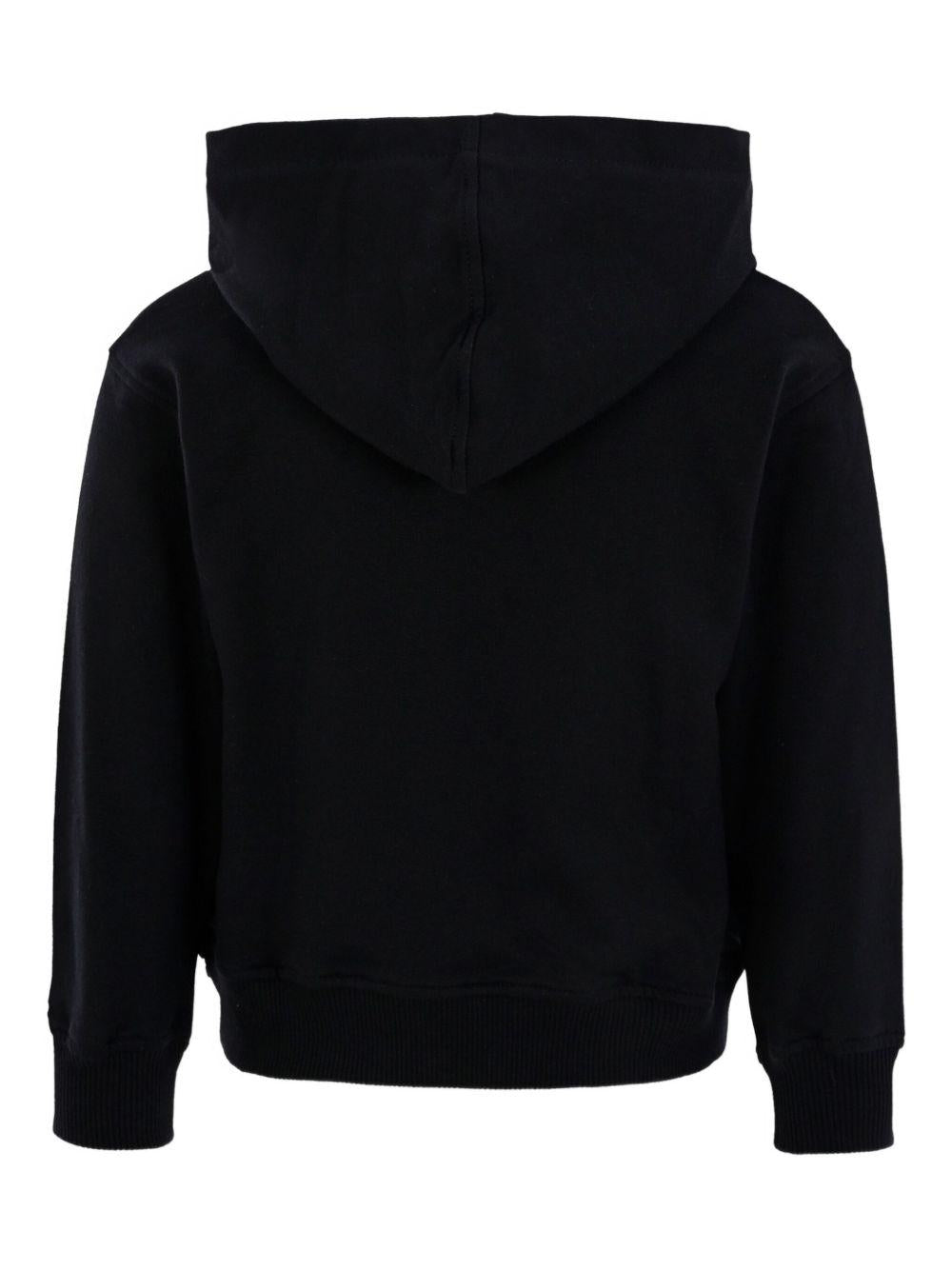 Felpa per bambino Moschino Kids nero con stampa Teddy e cappuccio HUF09FLCA40 60100 MOSCHINO KIDS