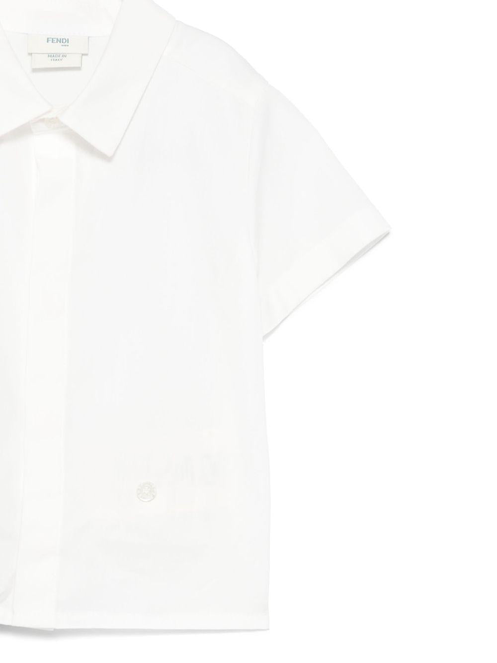 Set camicia e shorts per neonato Fendi Kids bianco a maniche corte BML158 AS64 F1I11 FENDI KIDS