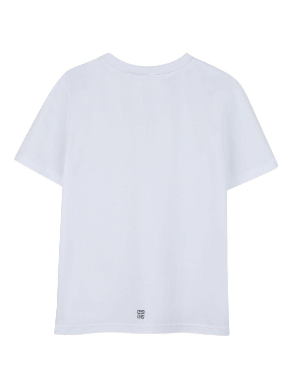 T-shirt per bambina Givenchy Kids bianca con logo sul davanti H30959 10P GIVENCHY KIDS