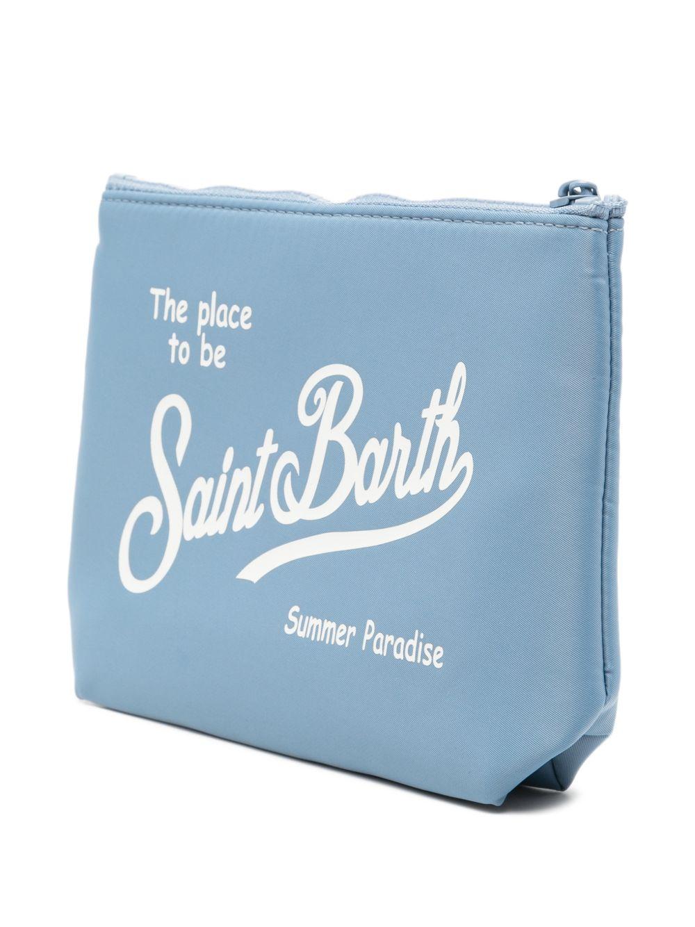Pochette Aline MC2 Saint Barth azzurra con logo a contrasto ALI0053 00583L MC2 ST. BARTH
