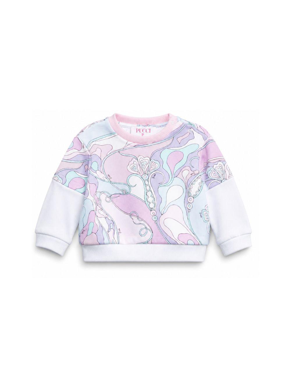 Felpa per neonata Emilio Pucci Junior multicolore con stampa iride all-over PZ4000 Z3343 51SCE EMILIO PUCCI KIDS