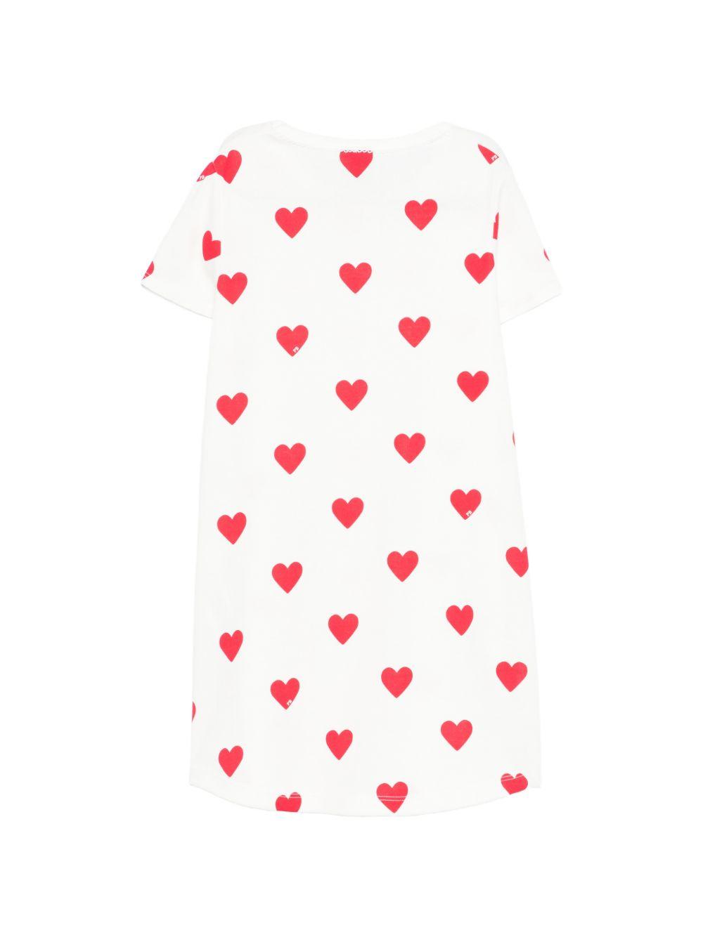 Camicia da notte per bambina Petit Bateau bianca con stampa a cuori all-over 59396 01 PETIT BATEAU KIDS