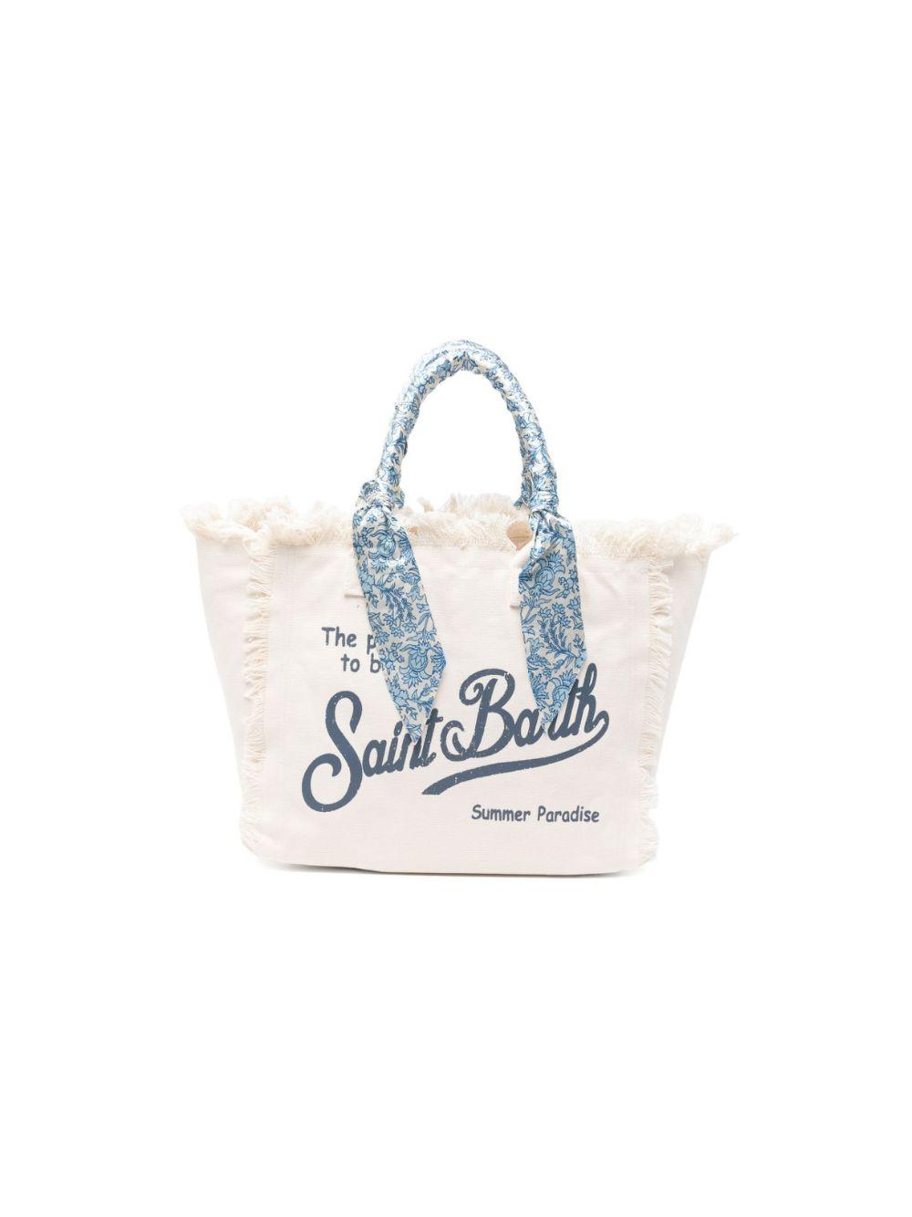 Borsa Vanity MC2 Saint Barth bianco con manici avvolti da foulard VANI045 09243L MC2 ST. BARTH KIDS