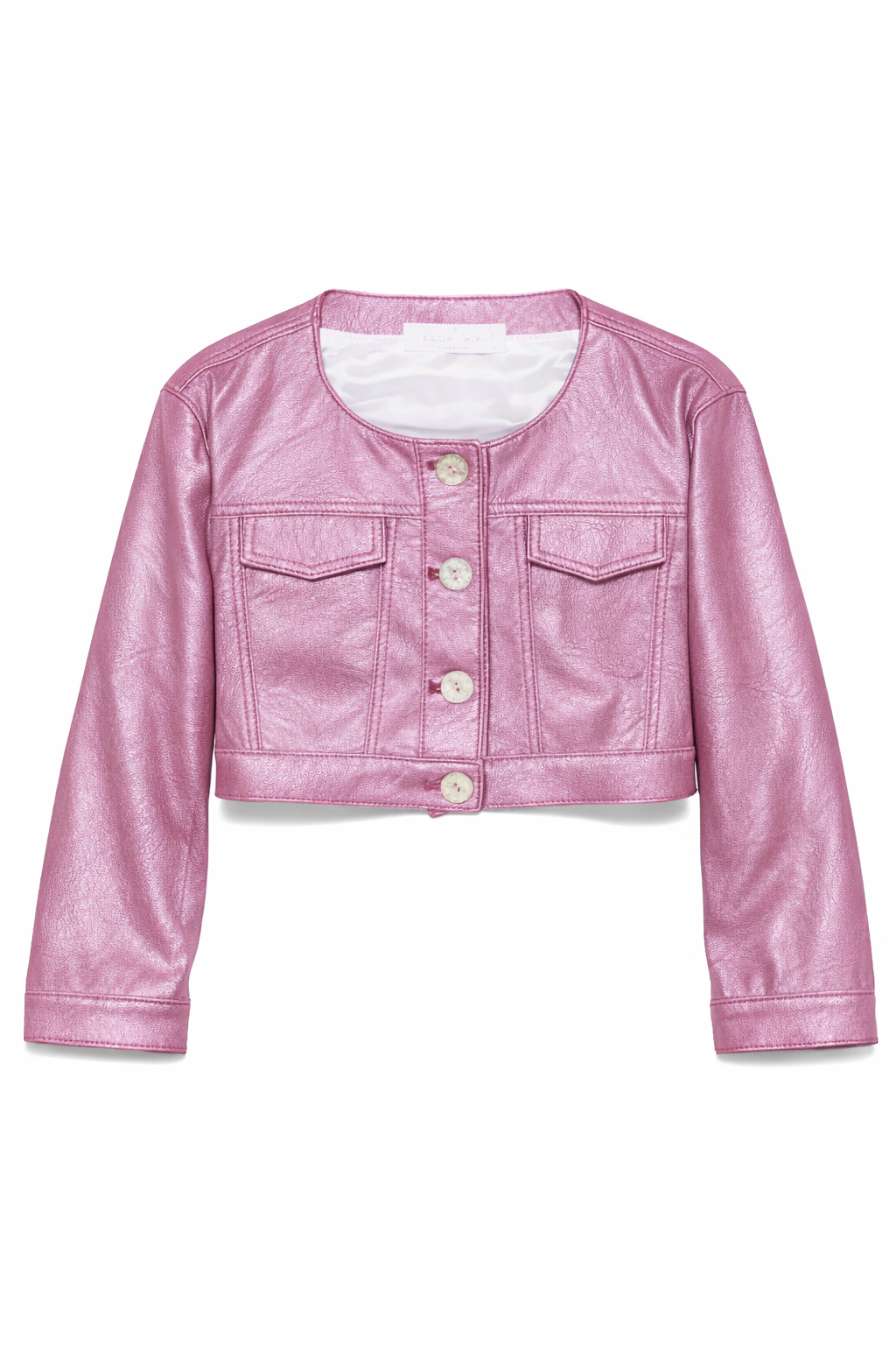 Giacca per bambina Colorichiari rosa modello crop senza colletto FJ808178 3839 86 COLORICHIARI KIDS