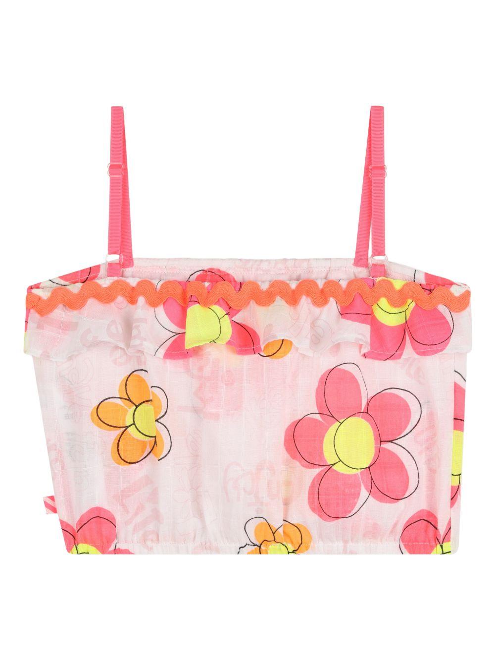 Top per bambina Billieblush bianco a fiori con ruches U21854 10P BILLIEBLUSH KIDS