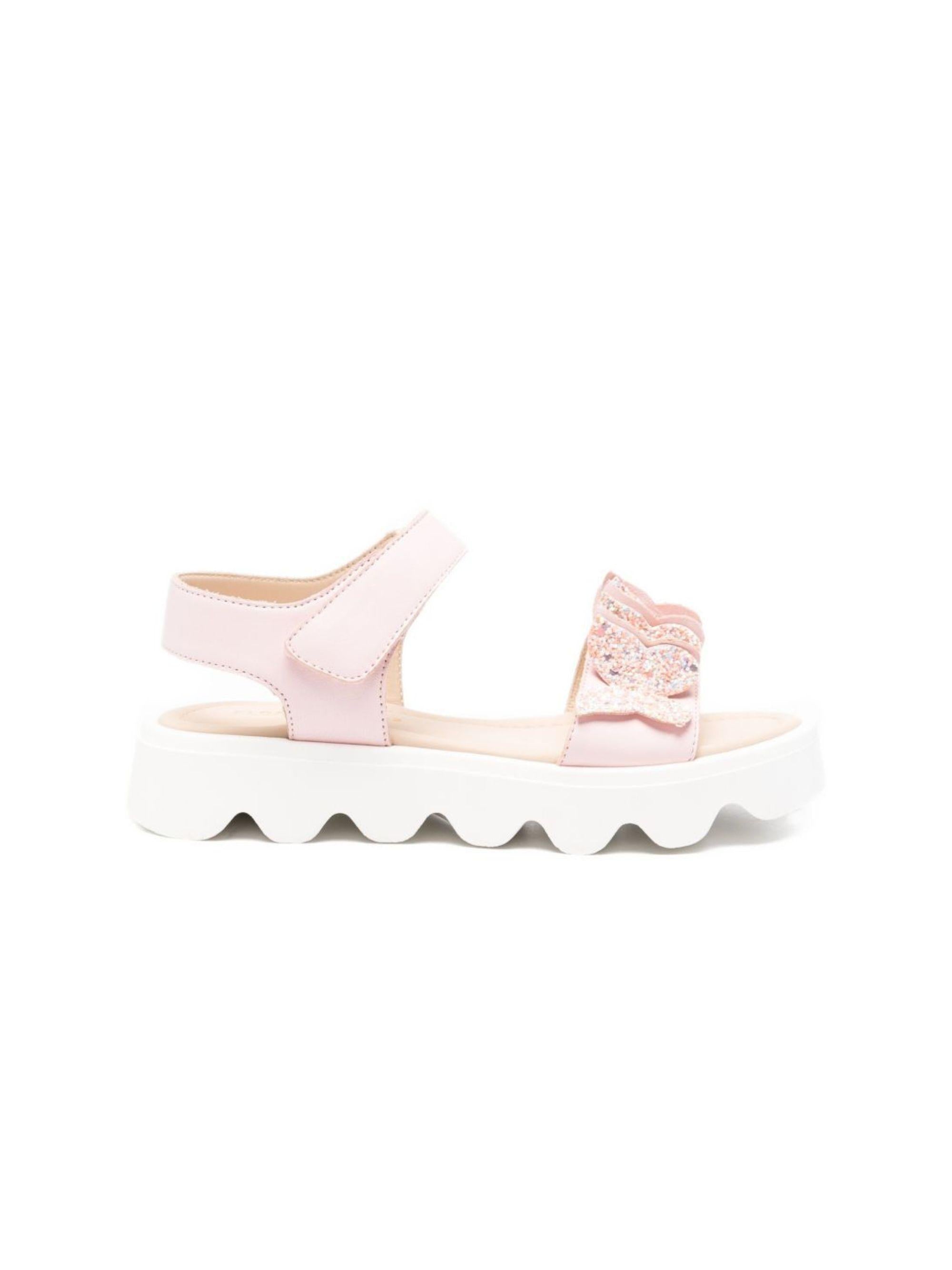 Sandali per bambina Florens rosa in pelle con decorazione a farfalla F1862 20I ROSA FLORENS KIDS
