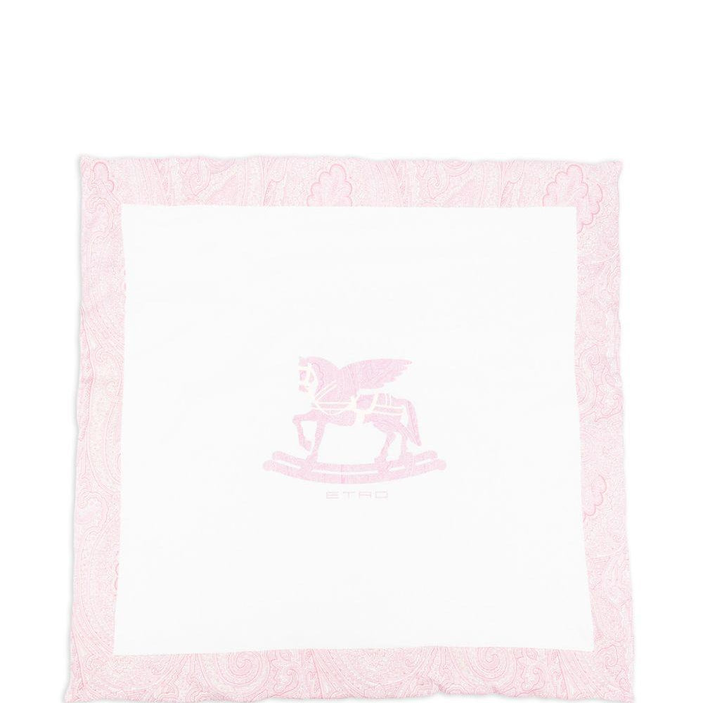 Coperta per neonata ETRO KIDS Pegaso bianco con stampa paisley GY0520 Z3672 102RS ETRO KIDS