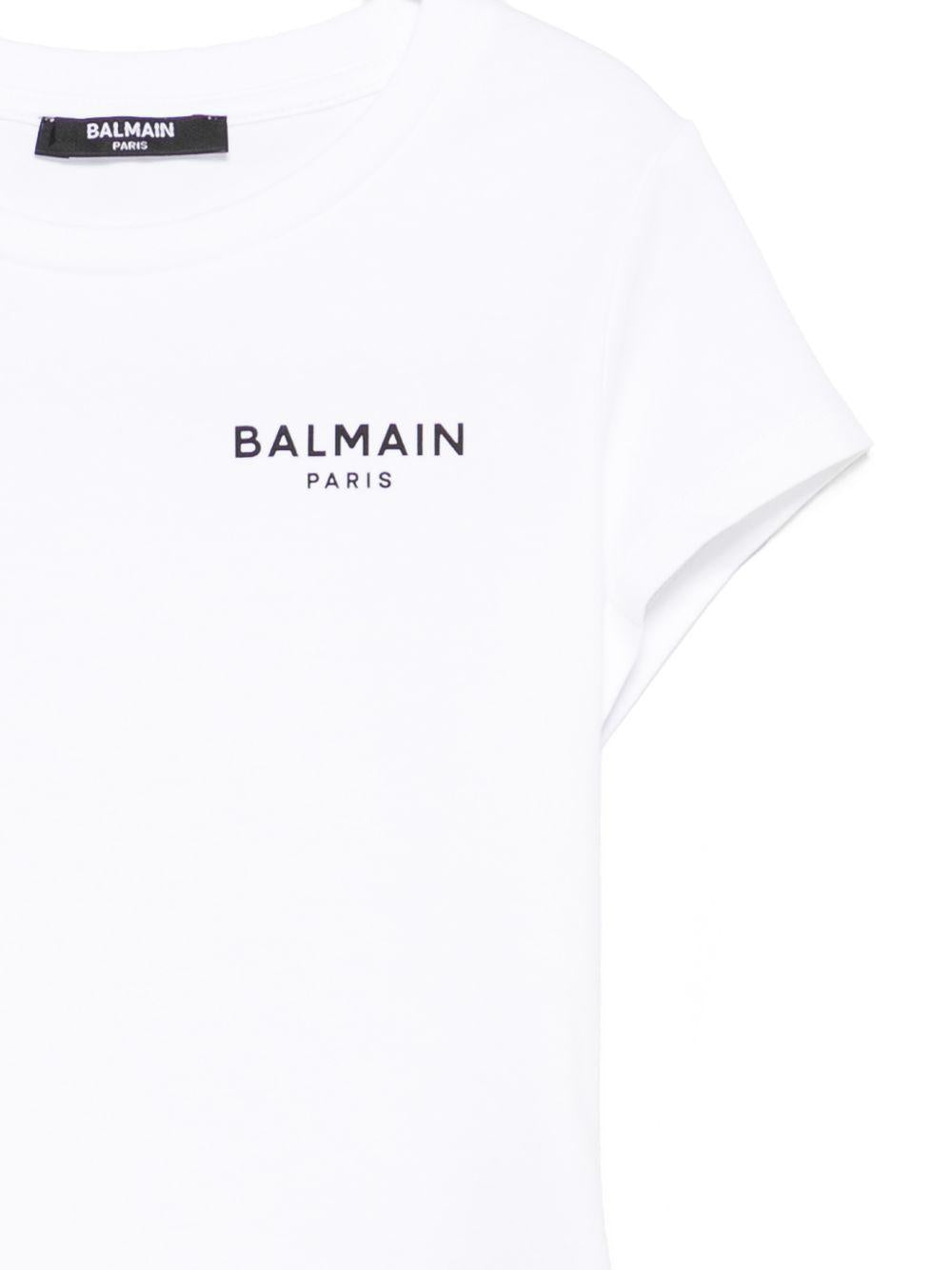 T-shirt per bambina Balmain Kids bianca con logo sul davanti BY8C61 Z3277 100NE BALMAIN KIDS