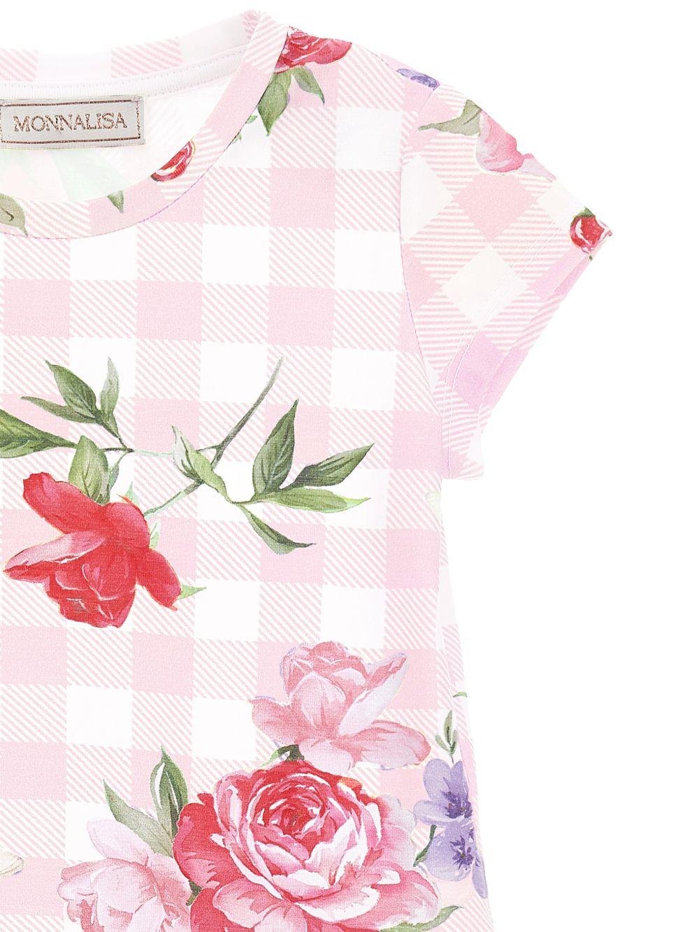 Abito per bambina Monnalisa rosa con motivo a quadri 19G906 7004 0090 MONNALISA