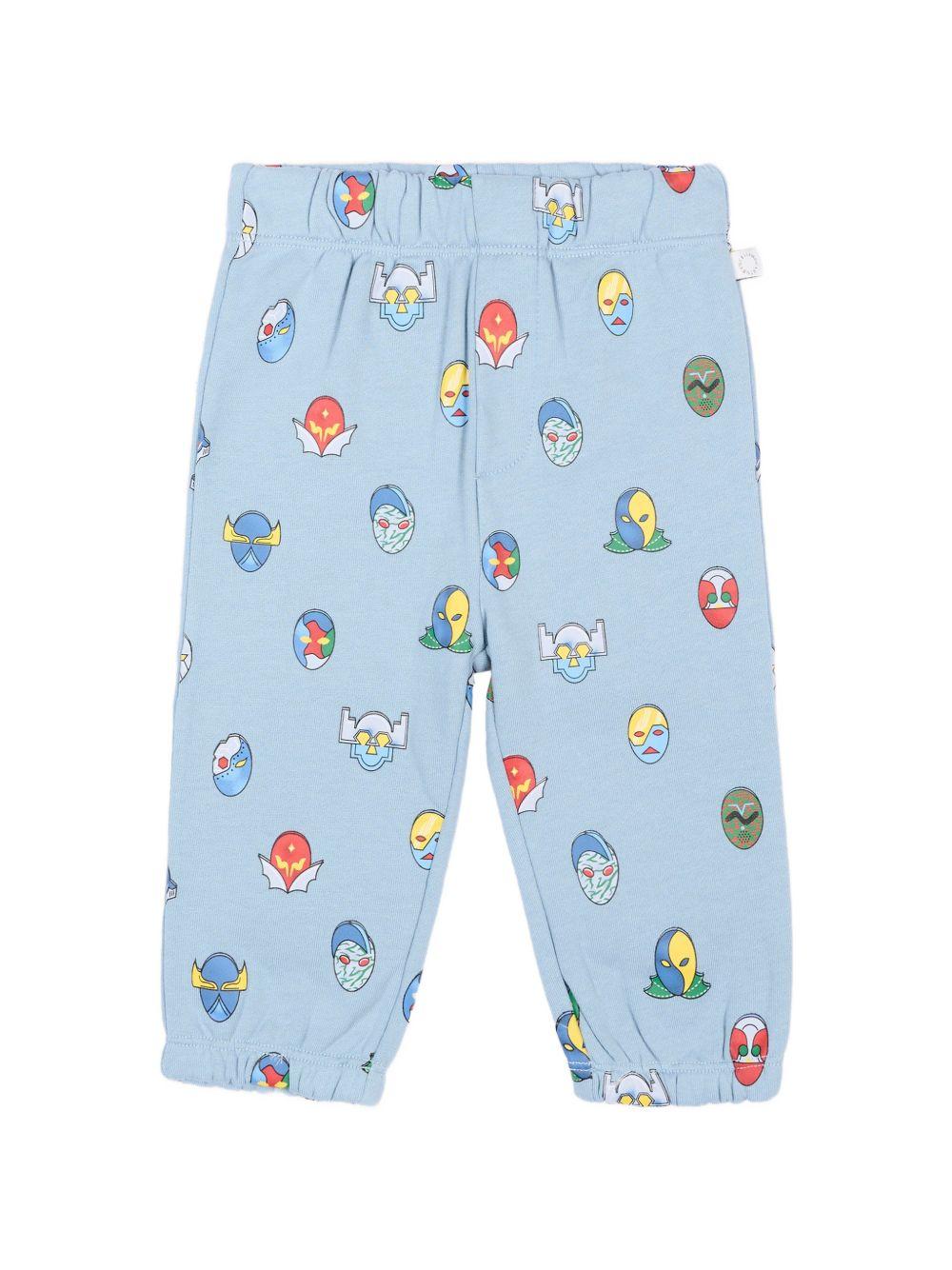Pantaloni per neonato Stella McCartney Kids azzurri con stampa grafica all-over TZ6310 Z4012 61EMC STELLA McCARTNEY KIDS